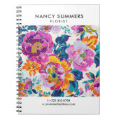 Carnet Motif de fleurs coloré (Devant)