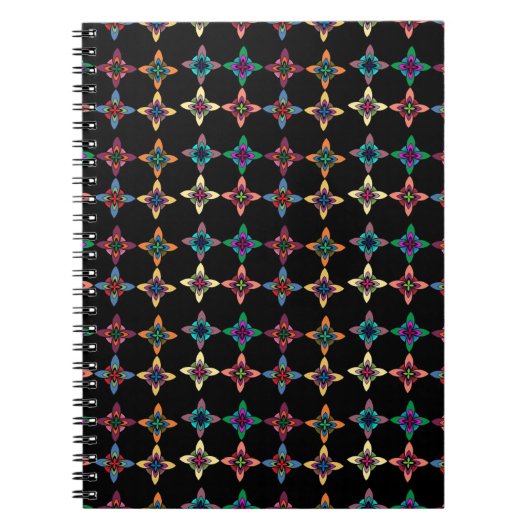 Carnet Motif de fleurs colorées (Devant)