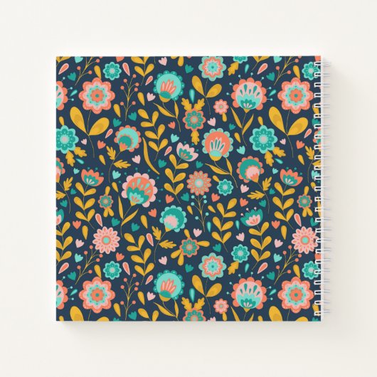 Carnet Motif de fleurs d'art populaire (Dos)