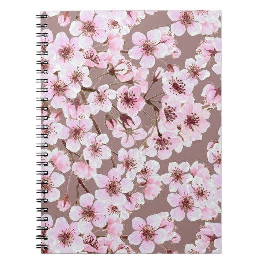 Carnet Motif de fleurs de cerisiers (Devant)