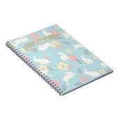 Carnet Motif de fleurs de lapins mignons (Côté Droit)