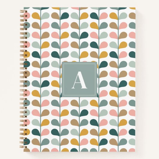 Carnet Motif de fleurs de pétale initiales monogramme car (Devant)