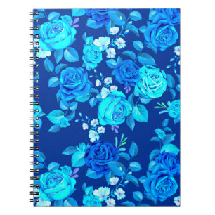 Carnet Motif de fleurs de rose bleue classique-87600