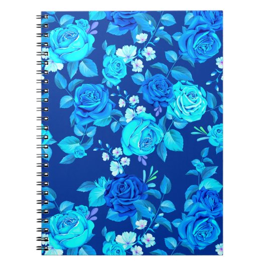 Carnet Motif de fleurs de rose bleue classique-87600 (Devant)