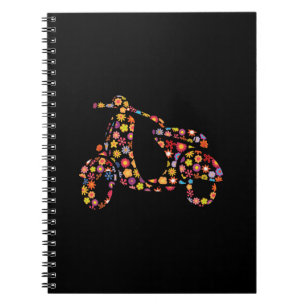 Carnet Motif de fleurs de scooter moteur