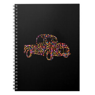 Carnet Motif de fleurs de vieux pick-up