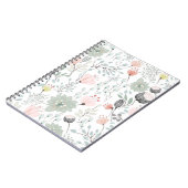 Carnet Motif de fleurs et feuilles en vert tropical et ro (Côté gauche)