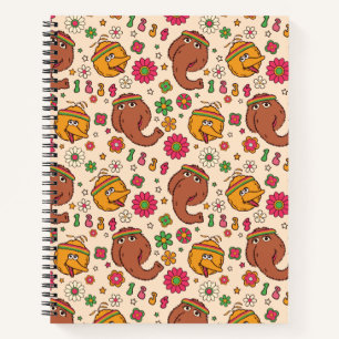 Carnet Motif de fleurs funky avec Snuffleupagus et Big Bi