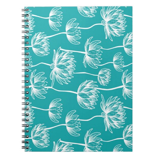 Carnet Motif de fleurs Lotus (Devant)