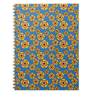 Carnet Motif de fleurs orange jaune