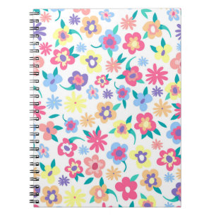Carnet Motif de fleurs printanières colorées mignonnes