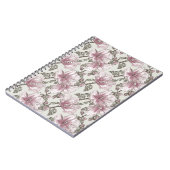 Carnet Motif de fleurs rose amorti de ketmie (Côté gauche)