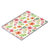 Carnet Motif de fleurs roses à l'aquarelle (Côté gauche)