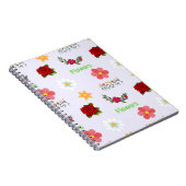 Carnet Motif de fleurs sur gris (Côté Droit)