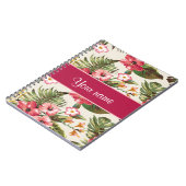 Carnet Motif de fleurs tropical de ketmie (Côté gauche)