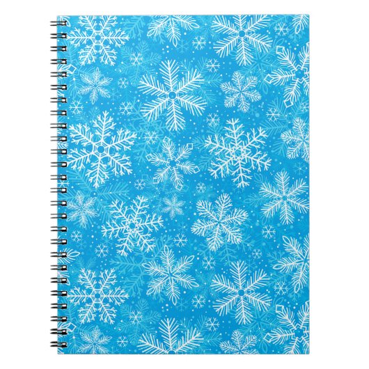 Carnet Motif de flocons blancs (Devant)