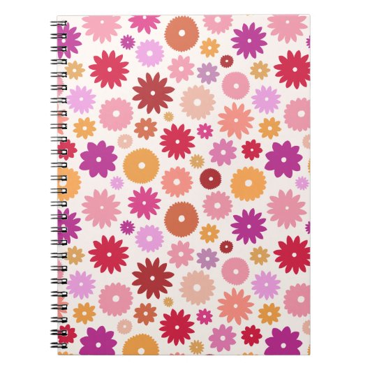 Carnet Motif de floraisons colorées (Devant)