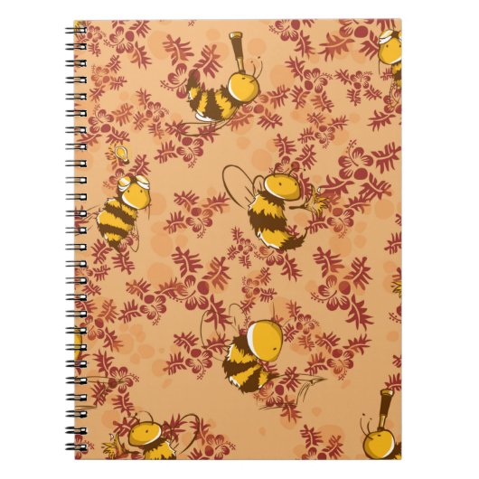 Carnet Motif de fond d'abeille mignon (Devant)