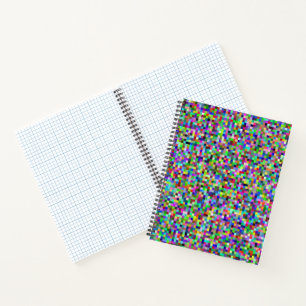 Carnet Motif de fond de carrés de pixels colorés