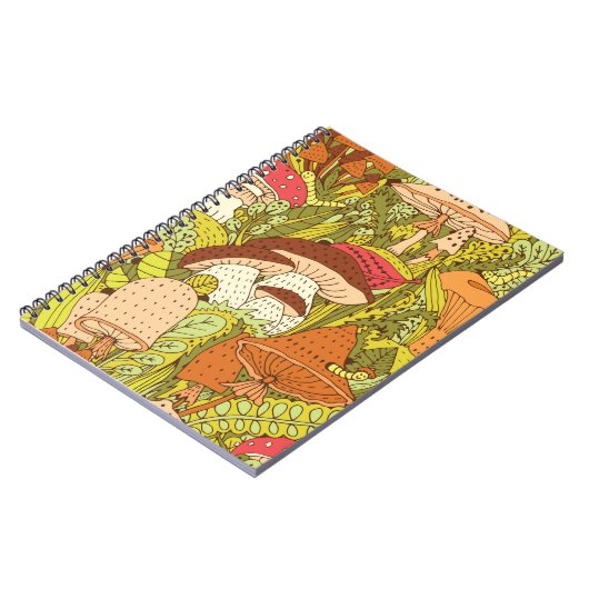 Carnet Motif de forêt dessiné à la main avec différents t (Côté gauche)