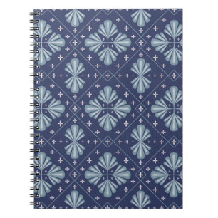 Carnet Motif de formes géométriques bleues