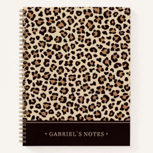 Carnet Motif de fourrure léopard Ajouter Votre Nom