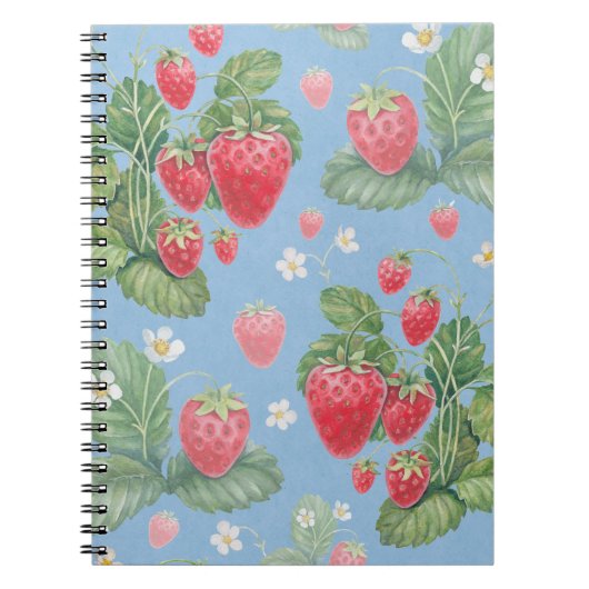 Carnet Motif de fraise aquarelle (Devant)