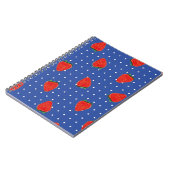 Carnet motif de fraise avec points (Côté gauche)