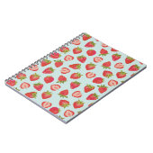 Carnet Motif de fraise d'été à la menthe et rouge (Côté gauche)