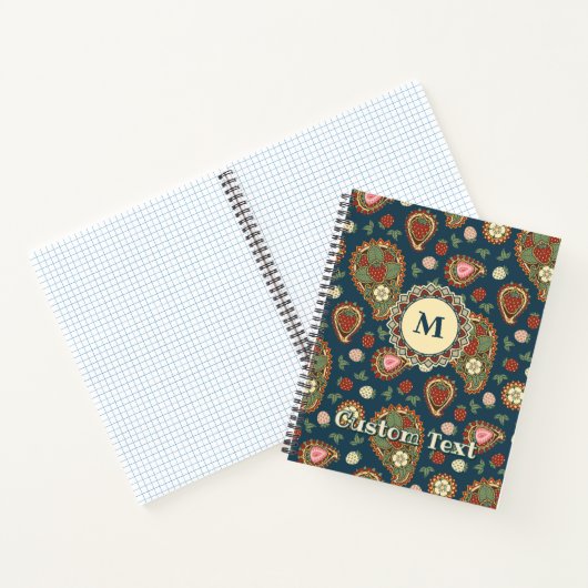 Carnet Motif de fraise Paisley (Intérieur)