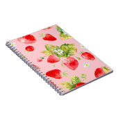 Carnet motif de fraise transparent aquarelle (Côté Droit)