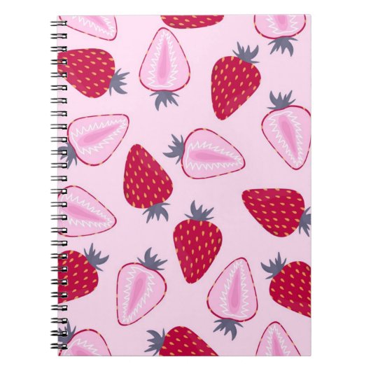 Carnet Motif de fraises (Devant)