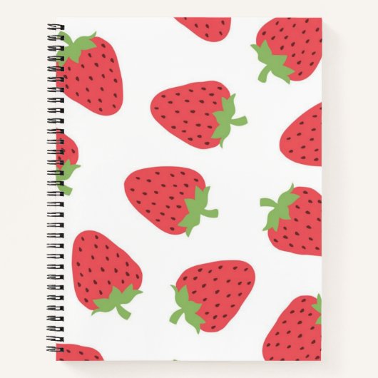 Carnet Motif de fraises (Devant)