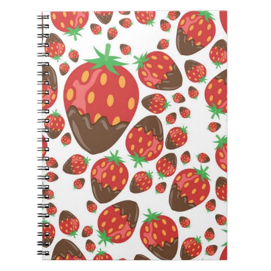Carnet Motif de fraises (Devant)