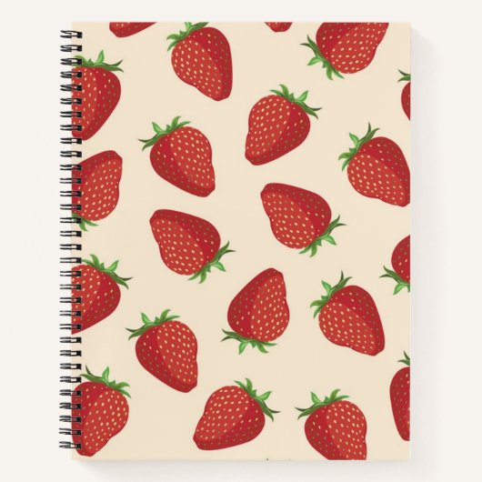 Carnet Motif de fraises (Devant)