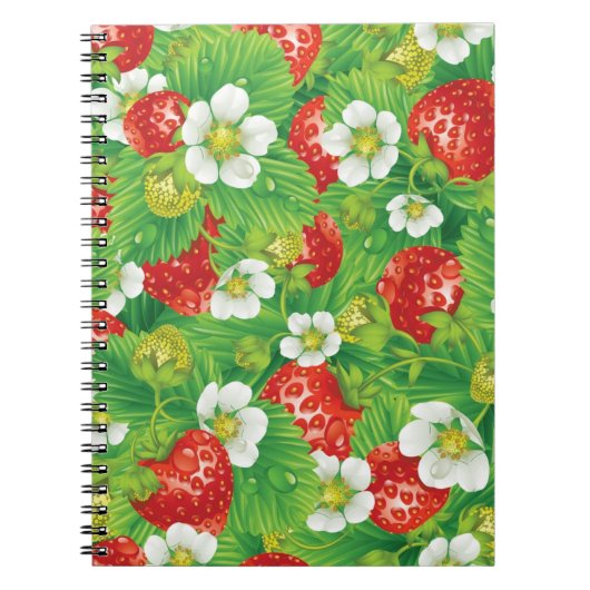 Carnet Motif de fraises (Devant)
