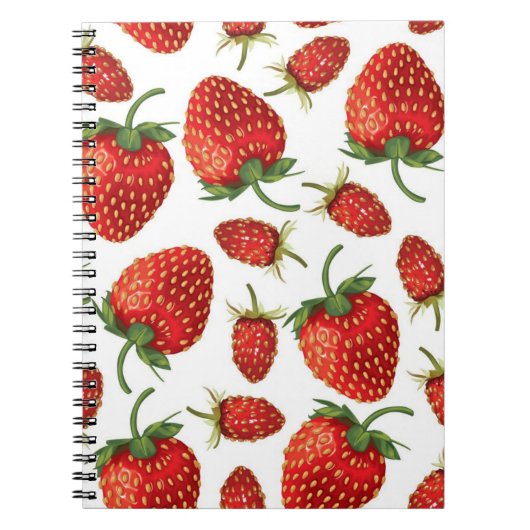 Carnet Motif de fraises (Devant)