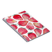 Carnet Motif de fraises d'aquarelle. (Côté Droit)