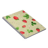 Carnet Motif de fraises d'aquarelle (Côté Droit)
