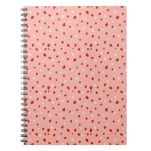 Carnet Motif de fraises et de fleurs (Devant)