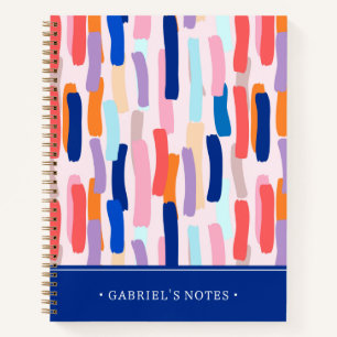 Carnet Motif de frappe de pinceau coloré