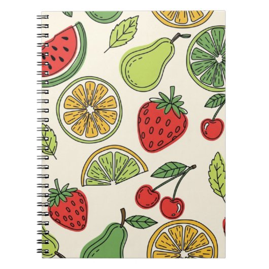 Carnet Motif de fruit frais et amusant (Devant)