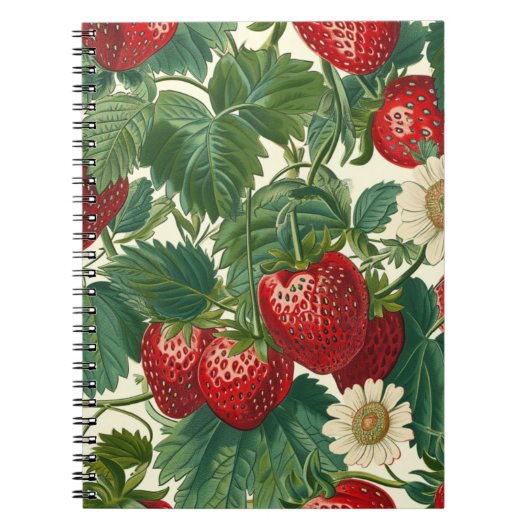 Carnet Motif de fruit fraise  (Devant)