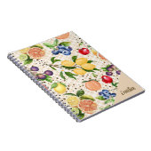 Carnet Motif de fruit monogrammé Joli Orange Marron (Côté Droit)