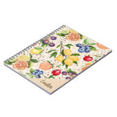Carnet Motif de fruit monogrammé Joli Orange Marron (Côté gauche)