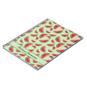 Carnet Motif de fruit pastèque sur fond vert avec texte p (Côté gauche)