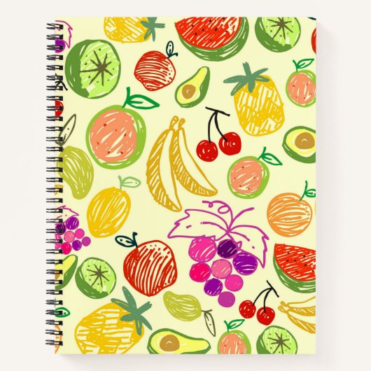 Carnet Motif de fruits (Devant)