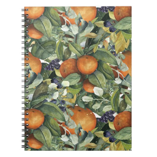 Carnet Motif de fruits à tomber orange (Devant)