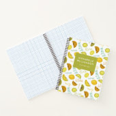 Carnet Motif de fruits citriques citron et lime (Intérieur)