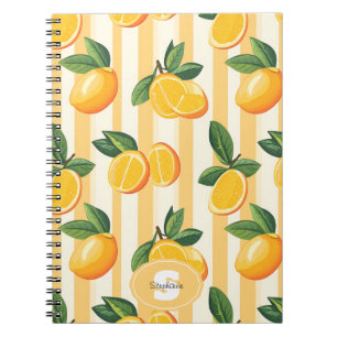 Carnet Motif de fruits d'agrumes avec Feuilles verts (3)